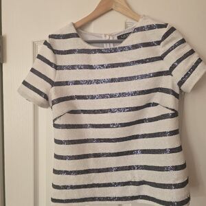 Ralph Lauren Navy and White Sequin Camisole Top